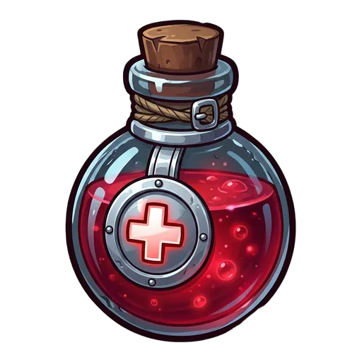 Icon example: a red health potion in a round glass bottle